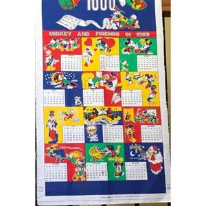 Walt Disney Co Calendar Fabric 1988 Mickey And Friends Peter Pan Fabric DIY